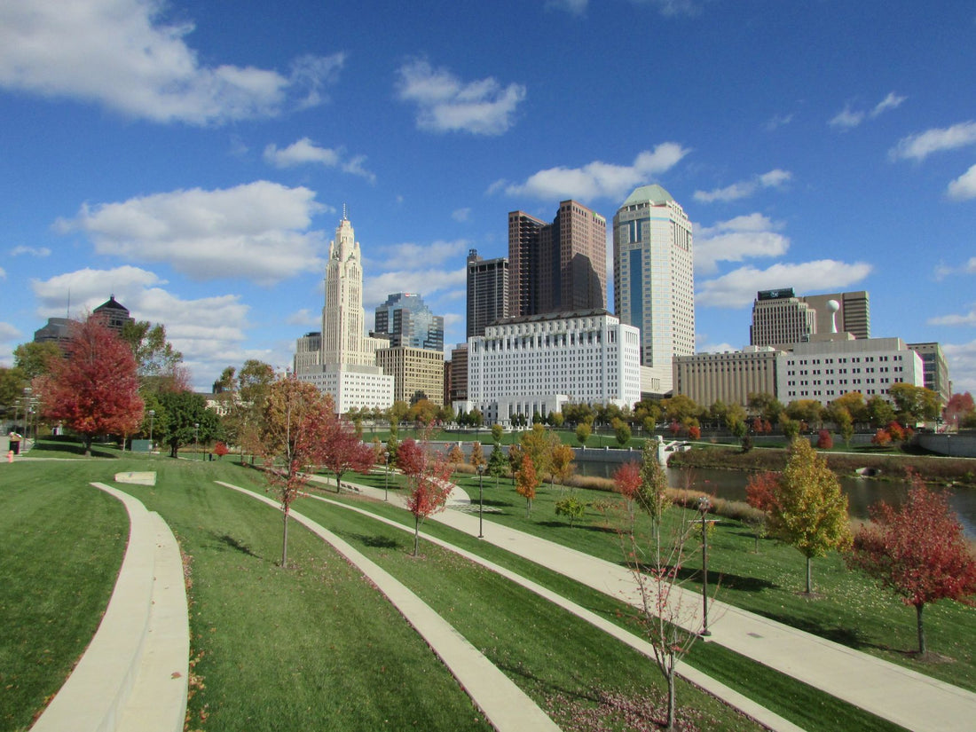 Downtown Columbus, Ohio skyline in fall